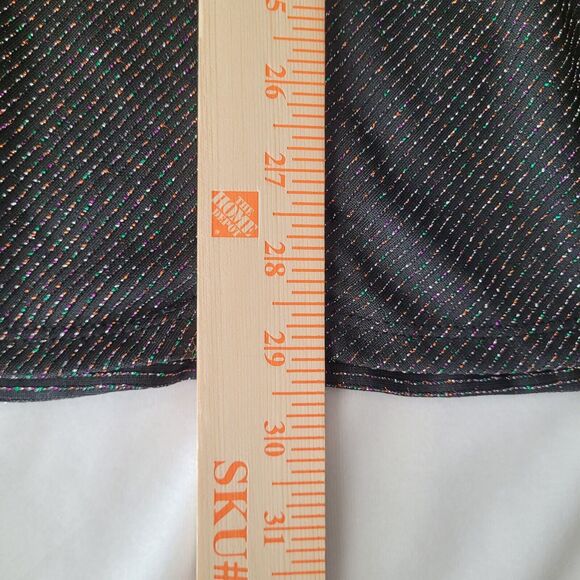 Lane Bryant Womens Blouse Size 14 16 Black Rainbow Sparkle Stripes Tie Front NWT - Picture 12 of 12